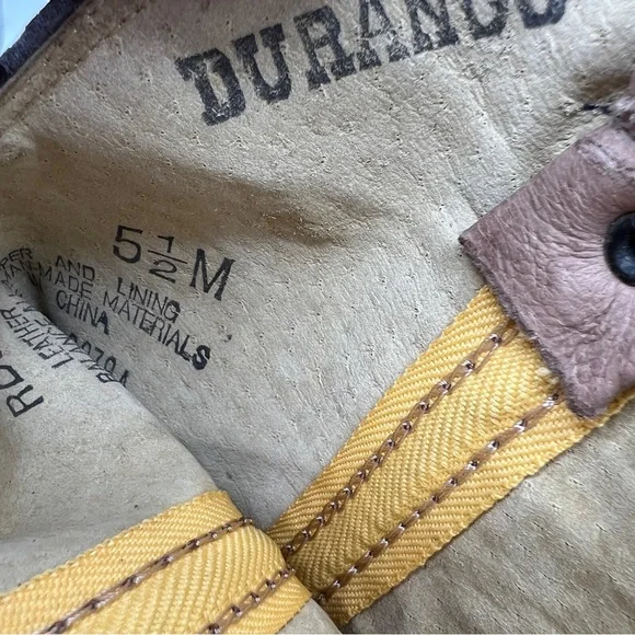 Women's Durango Western Boots Size 5 1/2 Tassels Brown Metal Tip - Picture 11 of 13